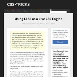 Using LESS as a Live CSS Engine
