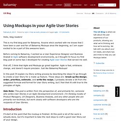 Using Mockups in your Agile User Stories â UX Blog â Balsamiq
