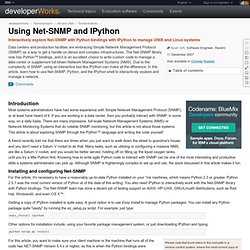 Using Net-SNMP and IPython