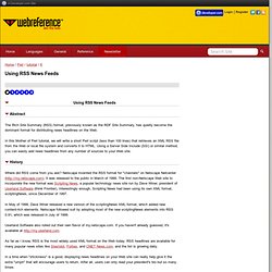 Using RSS News Feeds - Webreference.com