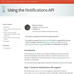 Using the Notifications API