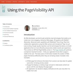 Using the PageVisibility API