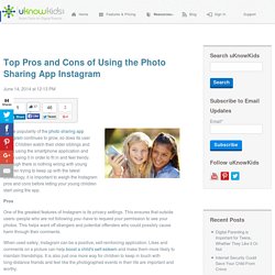 Top Pros and Cons of Using the Photo Sharing App Instagram