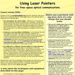 Using laser pointers for voice communications