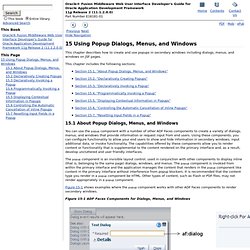 Using Popup Dialogs, Menus, and Windows