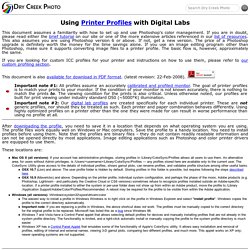 Using Printer Profiles with Digital Labs