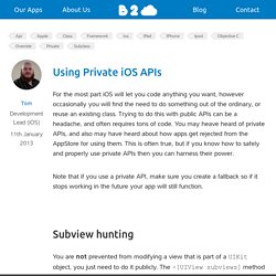 Using Private iOS APIs