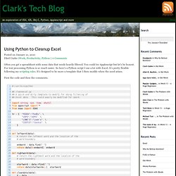 Using Python to Cleanup Excel « Clark's Tech Blog