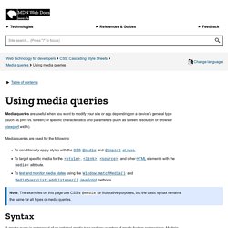 CSS media queries - Web developer guide