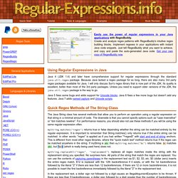 Using Regular Expressions in Java