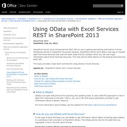 Using OData with Excel Services REST in SharePoint 2013