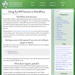 Using the PHP Session in WordPress - Silver Maple