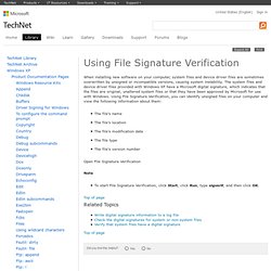 Using File Signature Verification