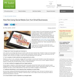 How Not Using Social Media Can Hurt Your Business
