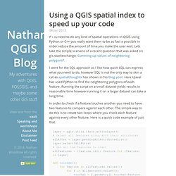 Using a QGIS spatial index to speed up your code · Nathan's QGIS Blog