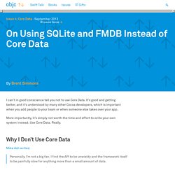 On Using SQLite and FMDB Instead of Core Data · objc.io