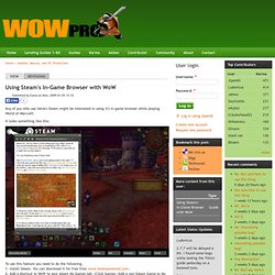 Using Steam's In-Game Browser with WoW