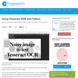 Using Tesseract OCR with Python
