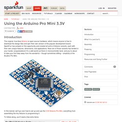 Using the Arduino Pro Mini 3.3V