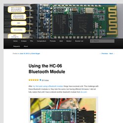Using the HC-06 Bluetooth Module
