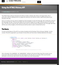 Using the HTML5 History API