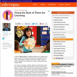 Using the Rule of Three for Learning