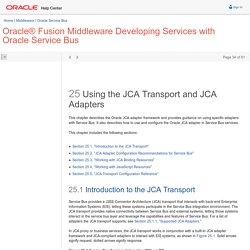 25 Using the JCA Transport and JCA Adapters