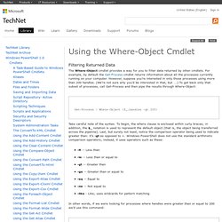 Using the Where-Object Cmdlet