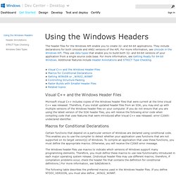 Using the Windows Headers
