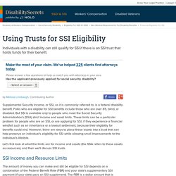 Using Trusts for SSI Eligibility