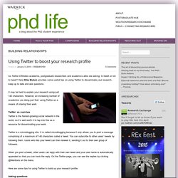 Using Twitter to boost your research profile