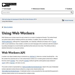 Using Web Workers - Web APIs