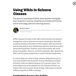 Using Wikis in Science Classes
