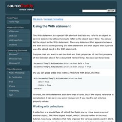 Using the With statement - MS-Word Tutorial