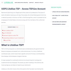 USPS Liteblue TSP - Access TSP.Gov Account