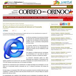 Se eleva el número de usuarios de Internet en Venezuela