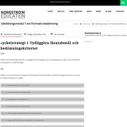 Utbildningsmodul 1 om Formativ bedömning – NORDSTRÖM EDUCATION