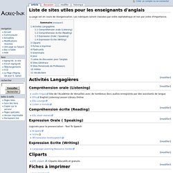 Liste de sites utiles pour les enseignants d'anglais