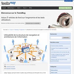 Utilisabilité de la structure de navigation et architecture de l'information