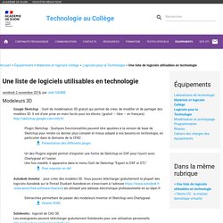 Une liste de logiciels utilisables en technologie