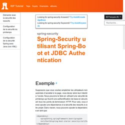 spring-security - Spring-Security utilisant Spring-Boot et JDBC Authentication