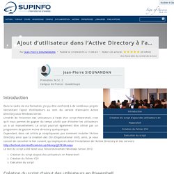 Ajout dâutilisateur dans lâActive Directory Ã  lâaide dâun fichier csv