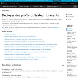 Déployer des profils utilisateur itinérants