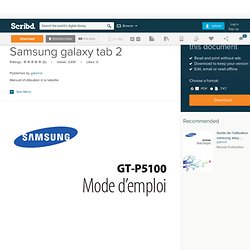 Guide de l'utilisateur Samsung galaxy tab 2