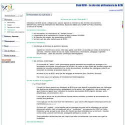 Club BCDI : services et outils pour les utilisateurs de BCDI - CDRP Poitou Charentes