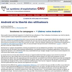 Android et la liberté des utilisateurs - Projet GNU - Free Software Foundation