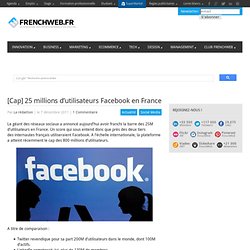 [Cap] 25 millions d’utilisateurs Facebook en France