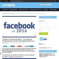 Chiffres Facebook 2014 : 1,4 milliard d'utilisateurs actifs, 3,8 milliards de CA...