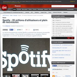 Spotify : 20 millions d'utilisateurs et plein de nouveautés
