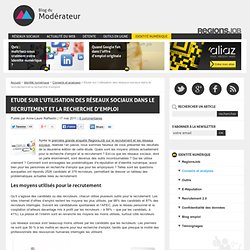 Etude sur l'utilisation des réseaux sociaux dans le recrutement et la recherche d'emploi